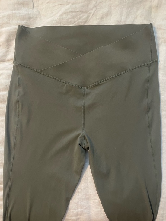 ZYIA Pants - Zyia Sage Olive Green Crossover Edge Leggings Sz 8-10
